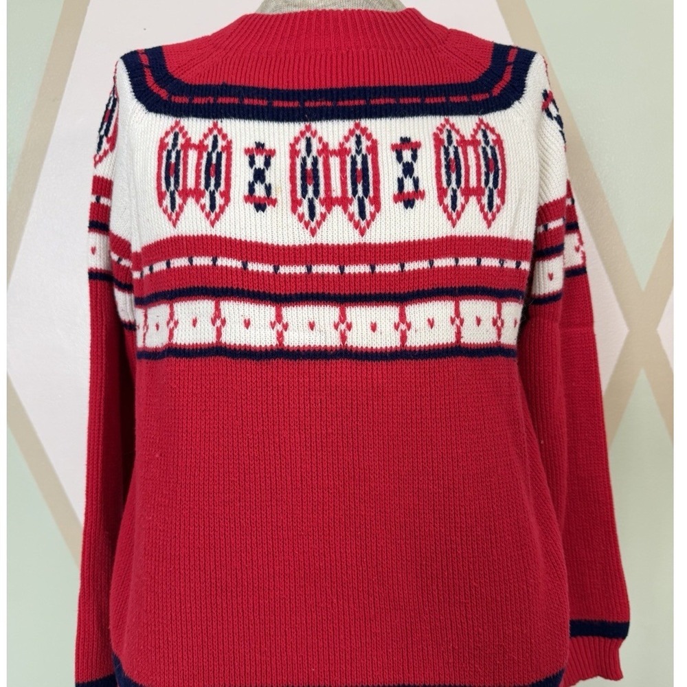 Vintage 70s JC Penney Knit Sweater‎ Ski Snow Nordic Tribal Fair Isle Aztec Sz M